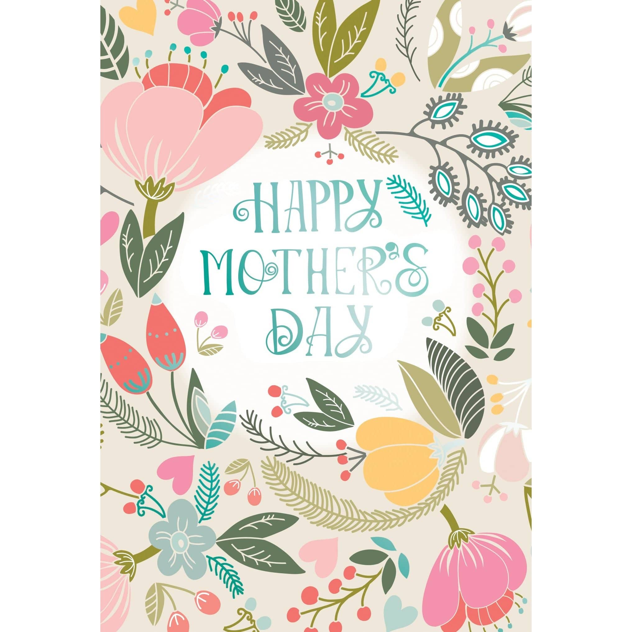 Pictura Mother's Day card featuring colorful circular patterns and floral designs, perfect for celebrating moms.